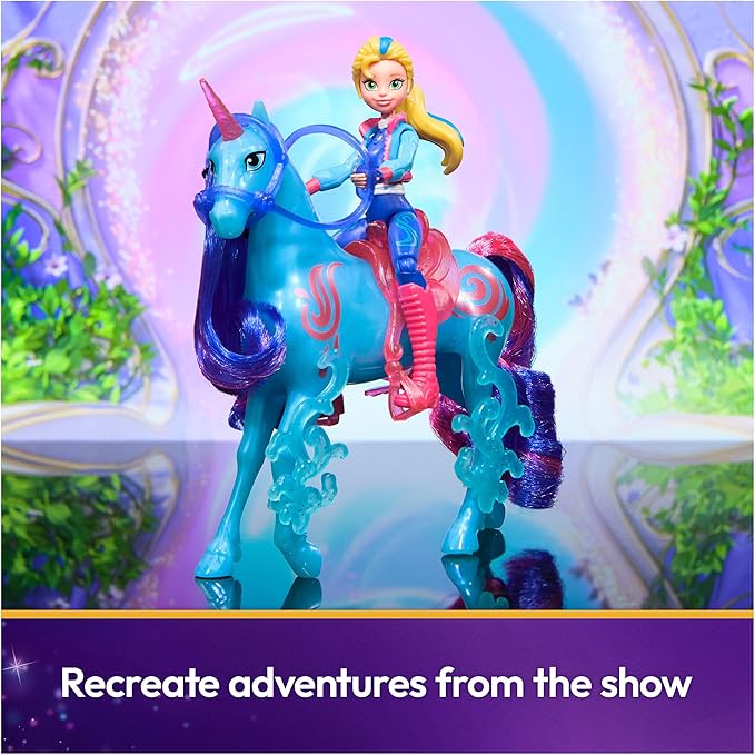 Unicorn Academy, Isabel & River Power of Friendship Set with Translucent Saddle & 2 Power Accessories, Dolls & Unicorn Toys for Girls Ages 4 and up