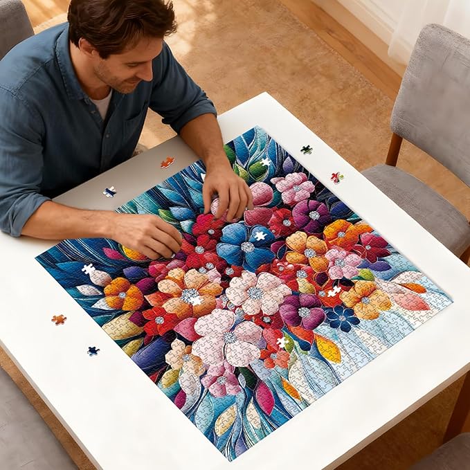 Puzzle for Adults 1024 Pieces, 3D Paper-Fold Crystal Flower Bouquet Jigsaw Puzzle, Challening Impossible Difficult Hard Fun 1024 Pieces Jigsaw Puzzles for Adults
