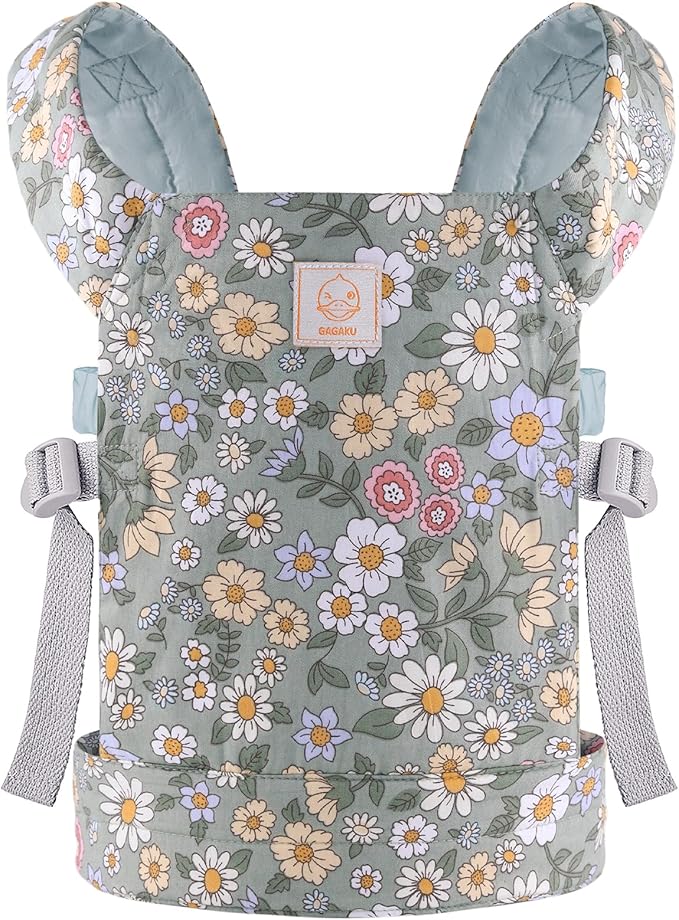 GAGAKU Baby Doll Carrier for Kids, Toy Baby Doll Sling Reborn Baby Dolls Carrier with Adjustable Straps, Doll Accessories - Green