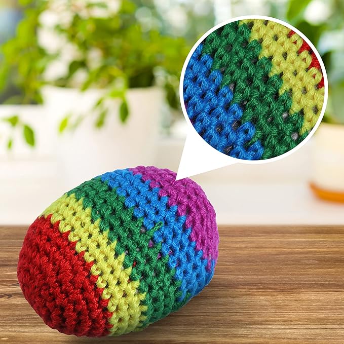 Blulu Funny Assorted Colors Woven Kickball Soft Knitted Kick Balls for Children and Beginners