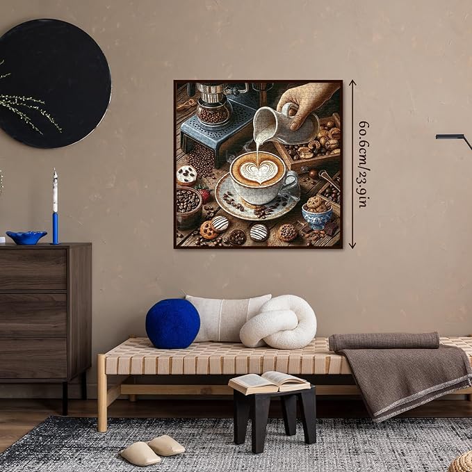 Coffee Food Puzzle for Adults 1000 Pieces, Chocolate Kitchen Jigsaw Puzzle, Baking Bakery Cookie Puzzle