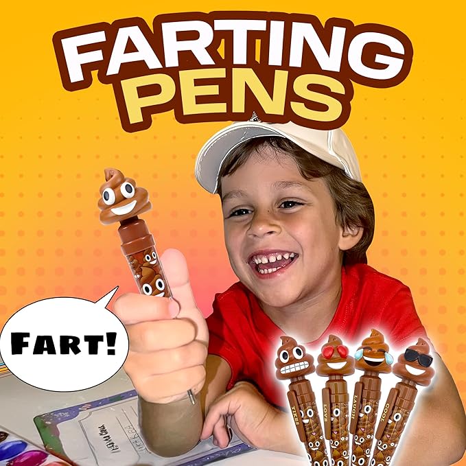 Farting Poop Pen with 7 Funny Fart Sounds - Easter Basket Stuffers for Teens & Kids, Silly Novelty Gag Gift for Boys & Girls, Easter Toys Essentials, Great for Birthdays, Funny Gift (Classic)