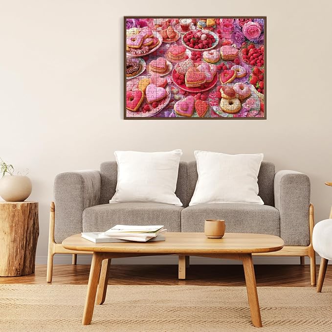 500 Piece Puzzle for Adults – Donuts Dessert Jigsaw Puzzle 500 Pieces for Adults – Interlock Perfectly Letter on Back No Dust, Home Decor Birthday Party Gift Toy for Men Women Elders Seniors