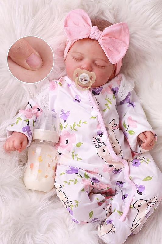 BABESIDE Lifelike Reborn Baby Dolls Girl - 20 Inch Realistic Newborn Baby Dolls with Poseable Body, Real Life Baby Dolls with Accessories for 3+ Year Old Girls Gifts, Pretend Play, Collection