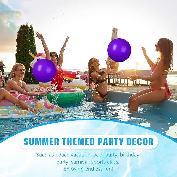 4 Pcs 12 Inch Solid Red Beach Balls Inflatable Beach Balls Bulk Large Blow up Pool Game Toys for Summer Beach