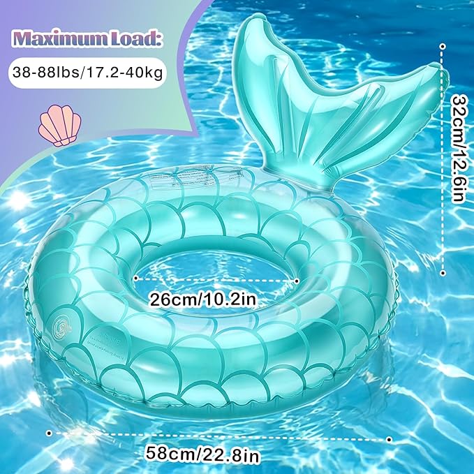 MoKo Inflatable Swimming Ring, Cute Pool Float Tube Decorations Swim Tubes Outdoor Pool Beach Water Floats Party Supplies Floaties