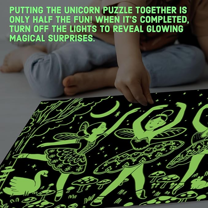 Mudpuppy Moonlight Ballet – 100 Piece Glow in The Dark Jigsaw Puzzle with a Stage Performance Scene of Dancers and Hidden Forest Details in The Dark