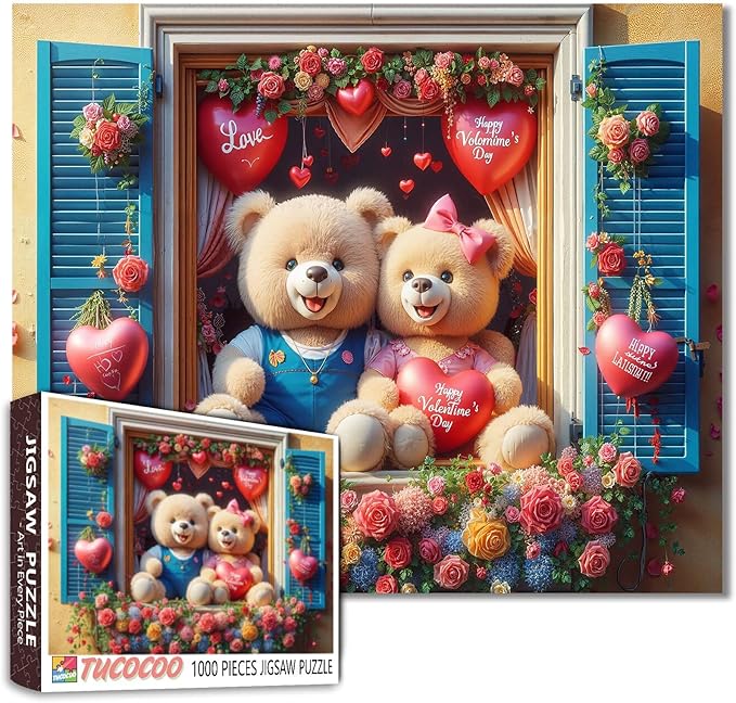Bear Puzzles 1000 Pieces Jigsaw Puzzle for Adults, Little Bear Puzzle Challenging with Poster - Fun Adult Puzzle Game for Game Night (27"x20")