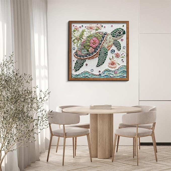 Sea Turtle 1000 Piece Puzzle for Adults, PICKFORU Wave Spirit Jigsaw Puzzle 1000 Pieces, Nature Animal Art Puzzles as Home Decor