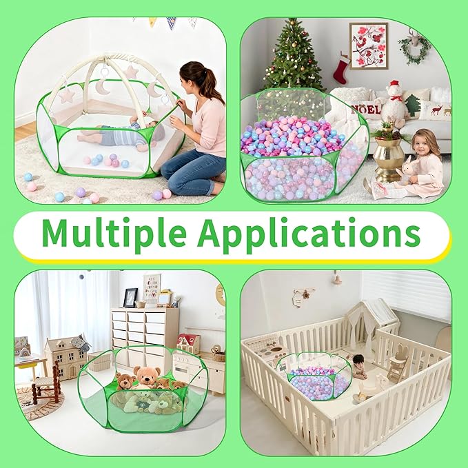 STARBOLO Kids Ball Pit Play Pool Play Tent, Toy Ball Play Pool Foldable Play Tent for Kids Girls Boys Pets Indoor and Outdoor, Balls Not Included (Green).