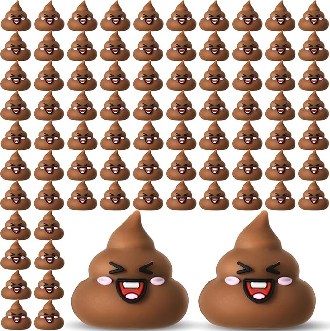 100 Pcs Tiny Poop Figurine Mini Expression Poo Statue Small Fake Poo Figures Poop for Gift Bag and Halloween Egg Fillers Hide and Seek Props Party Supplies Gifts (Brown)