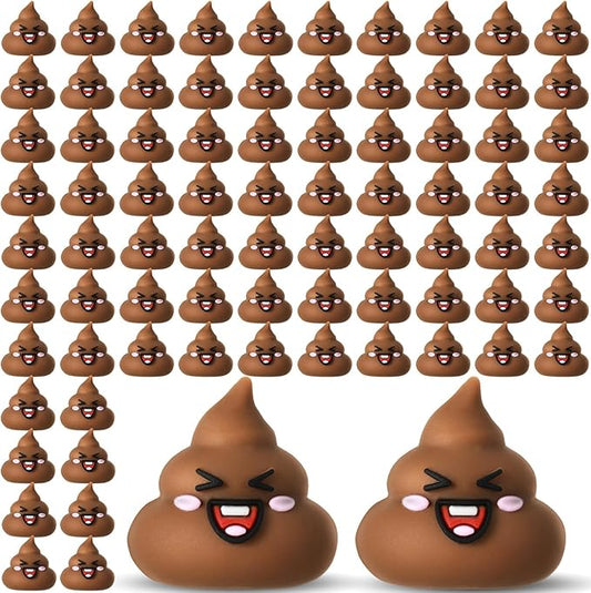 100 Pcs Tiny Poop Figurine Mini Expression Poo Statue Small Fake Poo Figures Poop for Gift Bag and Halloween Egg Fillers Hide and Seek Props Party Supplies Gifts (Brown)