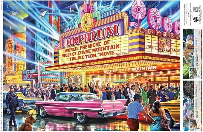 Buffalo Games - Night and Day - Steve Crisp - 1960's Cinema - 1000 Piece Jigsaw Puzzle for Adults - Challenging Puzzle Perfect for Game Nights - Finished Size is 26.75 x 19.75