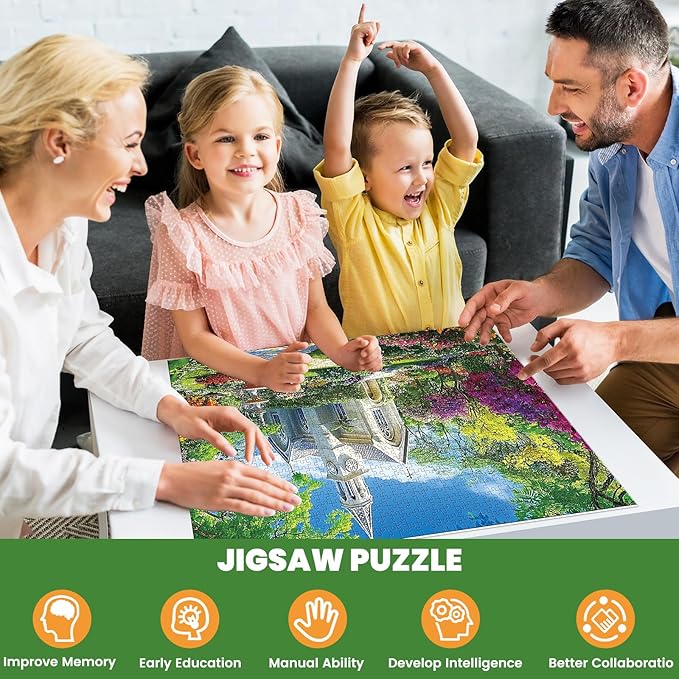 1000 Piece Puzzle for Adults,Little Chapel Puzzles,Beautiful Garden Countryside Jigsaw Puzzles 1000 Pieces,Fun Christian Puzzle for Adults Kids Seniors,Challenging Family Game Great Gift Idea,28x20 in