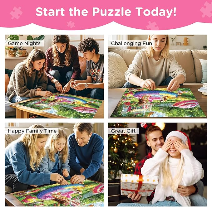 300 Piece Puzzles for Adults,Jigsaw Puzzles 300 Pieces Summer Puzzle,Dog Puzzle for Adults Kids Seniors,Girl Jigsaw Puzzle Games Premium Cardboard Puzzles Birthday Party Family Activity Great Gift