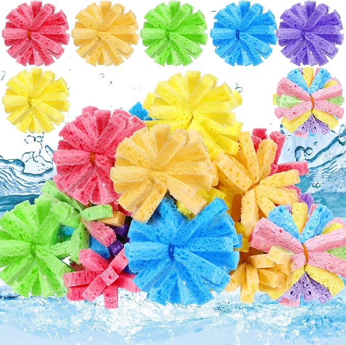 30 Pcs Reusable Water Balls for Outdoor Water Sponges Kids Games Toys Soft Quick Soak Pool Fight Toys for Summer Activities Backyard Trampoline Beach Party (Fresh Color)