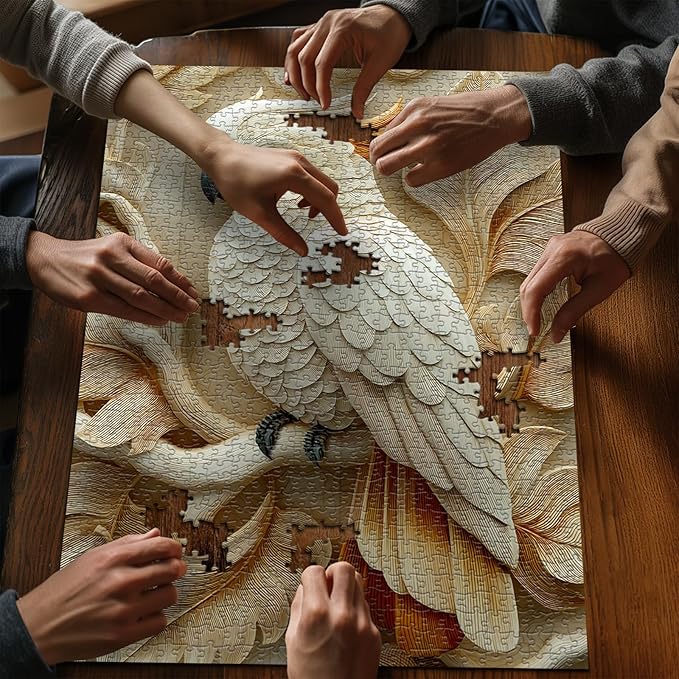 PICKFORU Parrot Puzzles for Adults 1000 Pieces, Bird Puzzle Nature Animal Carving Art, Impossible Challenge Hard Jigsaw Puzzle