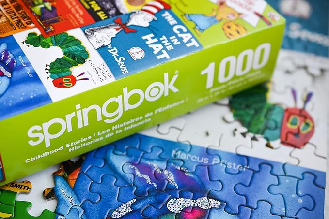 Springbok Childhood Stories 1000 Piece Jigsaw Puzzle for Adults & Kids Features Book Covers from Some of Your Favorite Childhood Stores