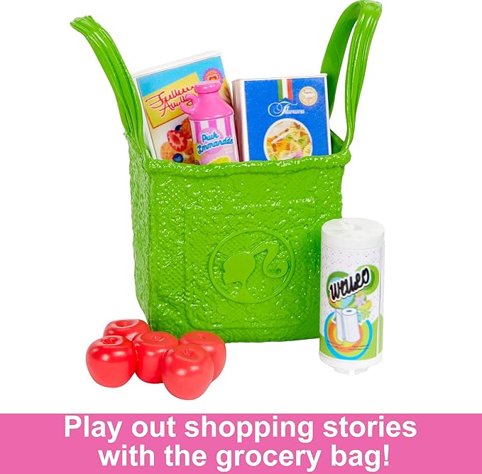 Barbie Doll & 25+ Accessories, Ultimate Pantry Playset with Dollhouse Furniture, Food-Themed Pieces & Sticker Sheet