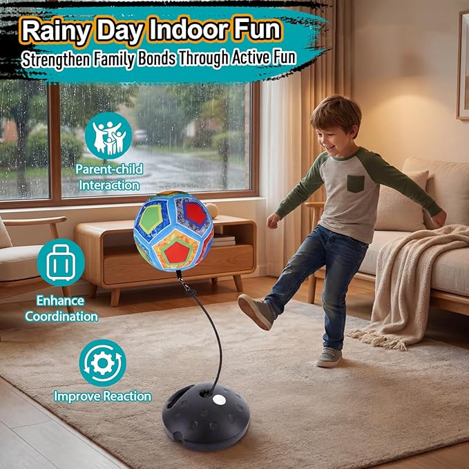 COUOMOXA Sports Soccer Toys for Kids: Interactive Soccer Toy with Rebound - Soccer Gift for 3 4 5 6 7 8-12 Year Old Boys Backyard Indoor 2-in-1 Football Games - Birthday Gifts for Ages 3-12
