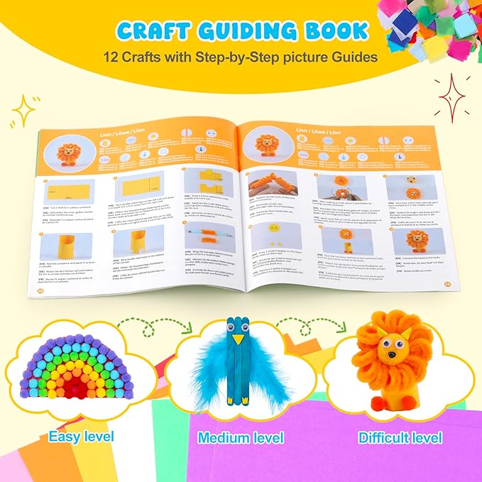 Zefy 3200+ Pcs Crafts Supplies and 650 Pcs Wax Craft Sticks