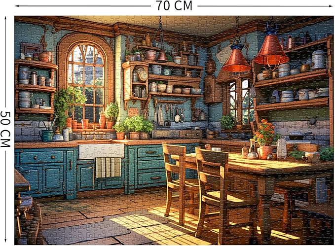 Warm Kitchen - Puzzles for Adults 1000 Pieces, Jigsaw Puzzles for Adults 1000 Piece, Challenging Game Toys, Impossible Puzzle, Family Decoration Puzzle