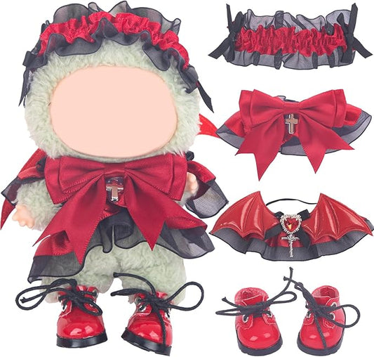 Used for Labubu Doll Outfit Clothes Designer Set,Compatible with Labubu Clothe Accessories for Doll (red - Halloween Dress)