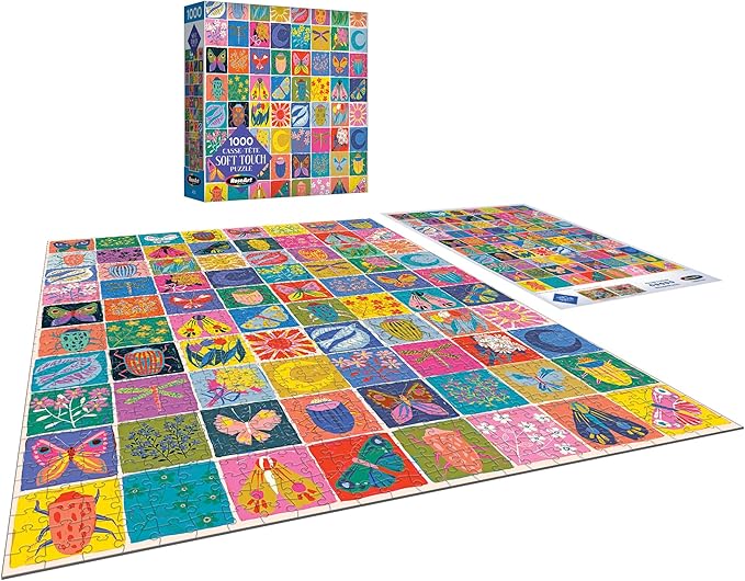 RoseArt - Soft Touch - Summer Quilt 1000 Piece Jigsaw Puzzle for Adults, Colorful Modern Design Finished Size 26.625 x 19.25 Made in USA