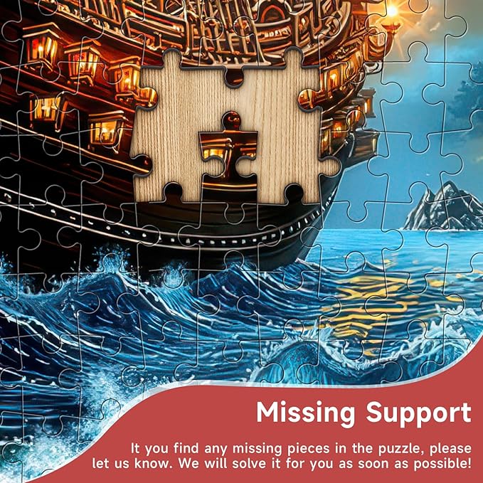 Moonlit Galleon 1000 Piece Puzzle for Adults - Fantasy Nautical Art, Mystical Coastal Scene, Poster & Lettered Back, 20"x28" HD, Gift for Adventure & Nature Lovers