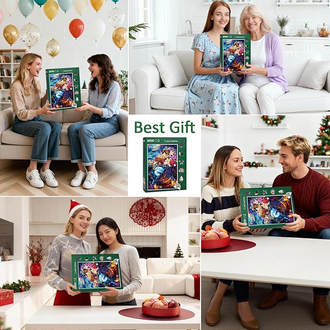 Unique Puzzles for Adults 1000 Piece, 2 Pack Magical and Dreamy Series, Fantasy Puzzles for Adults, Treasures and Dark Forest Theme, Challenging Gifts for Puzzle Lovers