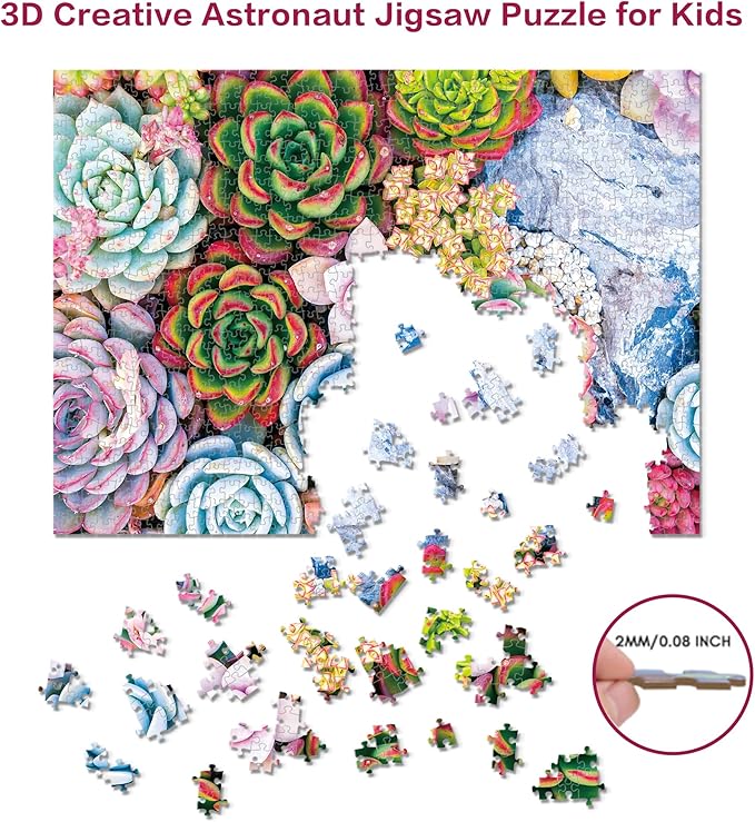 1000 Piece Jigsaw Puzzle for Adults - Succulent Plant Design,Perfect for Family Fun and Gift Giving - Finished Puzzle Size is 26.75 x 19.75