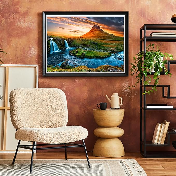 Jigsaw Puzzles for Adults, 2 Pack Puzzles for Adults 1000 Pieces,Sunset Over Kirkjufell in Iceland & Wooden Long Bridge in Plitvice National Park, Gifts for Women &Mom
