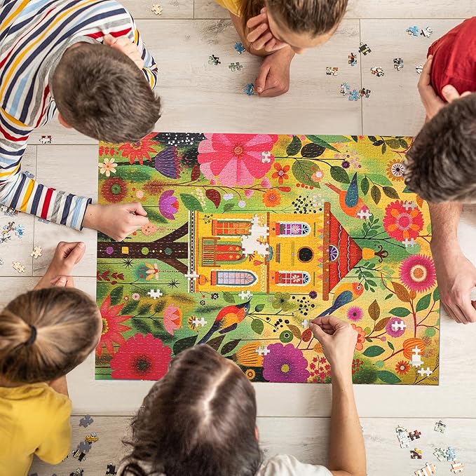 Jigsaw Puzzles for Adults 1000 Pieces, Tree Artistic Difficult Challenging Unique Puzzle for Game Night Family Home Decor, 20x27 Inches, Forest Yellow House