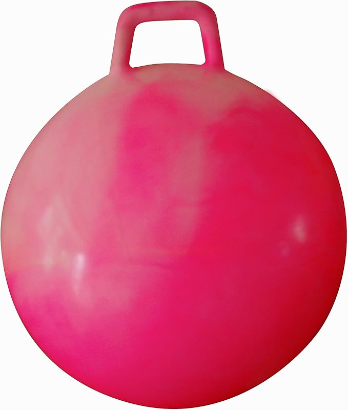 AppleRound Hippity Hoppity Hopball with Pump – Bouncy Exercise Ball with Handle for Teens & Adults, 28 Inch / 70 cm for Ages 13+, Cloud Colors (Pink)