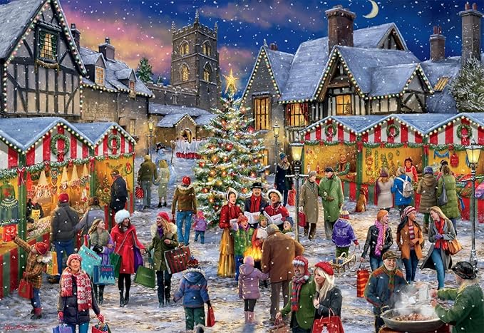 Buffalo Games – Winter Village Festival - 2000 Piece Jigsaw Puzzle - Colorful, Christmas Puzzles for Adults – Precision-Cut Pieces, Festive Artwork, and Hours of Winter Fun