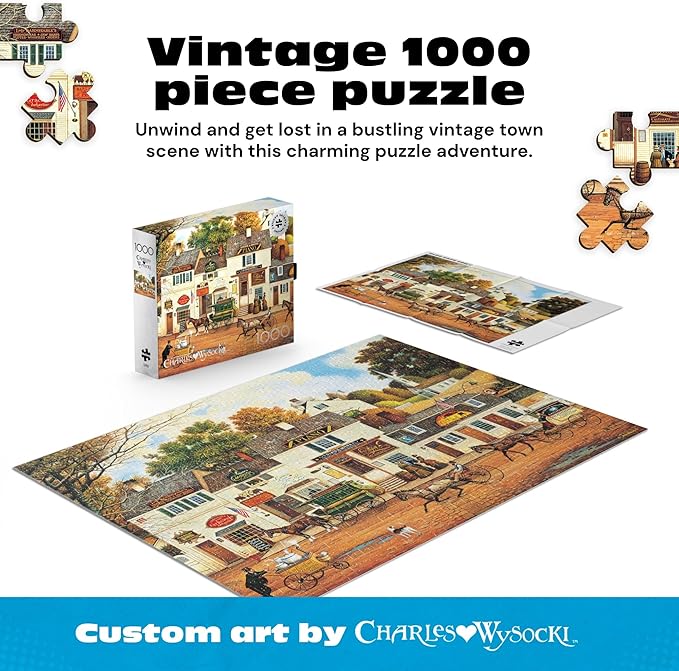 Buffalo Games - Silver Select 1000 Piece Jigsaw Puzzle for Adults - Charles Wysocki Olde Cape Cod - Premium Giftable Foil Box with Reference Poster - Made in USA