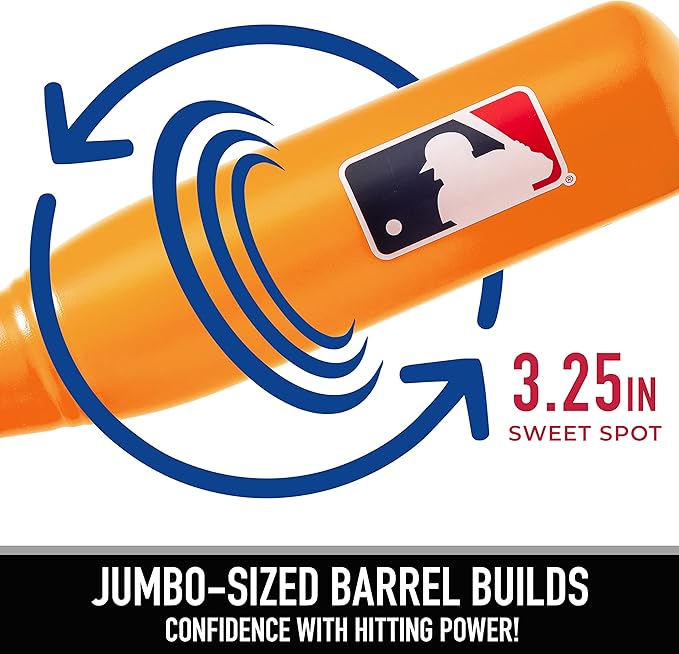 Franklin Sports MLB Jumbo Kids Plastic Baseball Bat - Backyard Bat with Large Barrel for Toddlers - Fat Plastic Bat