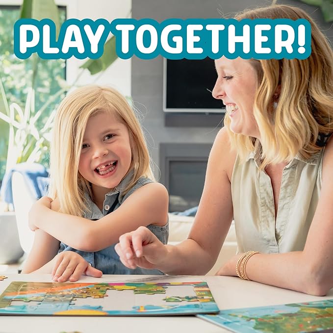 Chuckle & Roar - 4 Pack Tray Puzzles for Kids - USA Animal Map, Polar Animals, Adventure Awaits, Fair Theme - 36 & 48 Piece Preschool Puzzles - Large Pieces for Little Hands