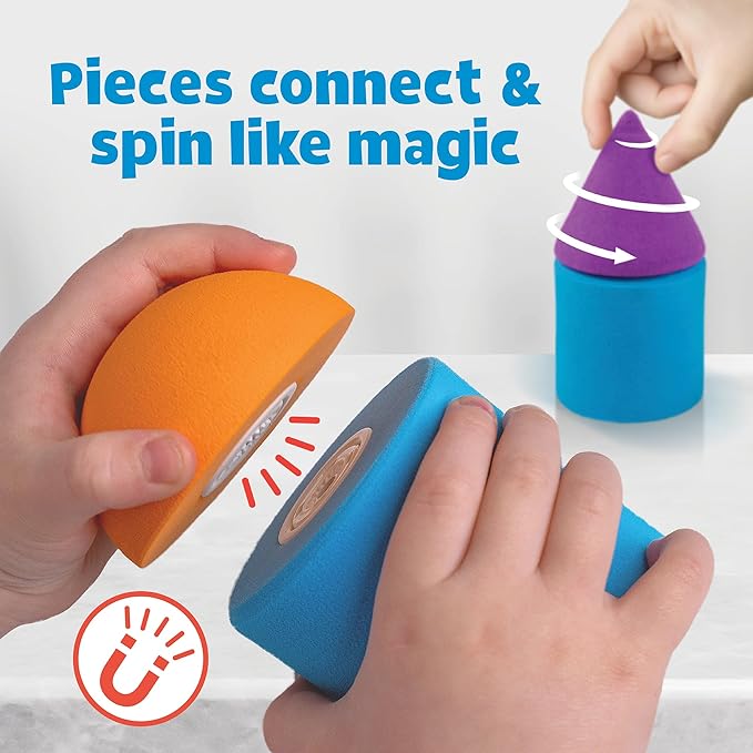 Blockaroo Magnetic Foam Building Blocks - 10-Piece Airplane, Bath Toys for Toddlers, Preschool Toys, Bathtub Toys, Sensory Toys, Blocks for Toddlers 3-5, Engineering Toys for Kids 3-5, Bath Blocks