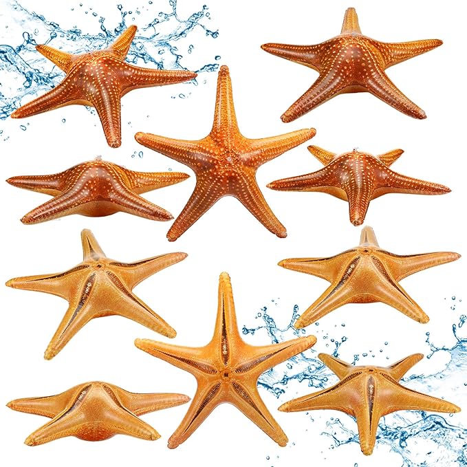 Leyndo 6 Pcs 23.6 Inch Summer Inflatable Starfish Pool Balloons Large Inflatable Starfish Pool Birthday Party Decorations Animal Float Ornament for Birthday Party Favors Supplies Gift