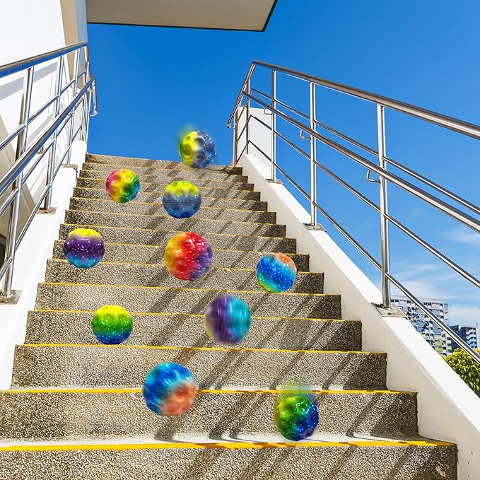 Bouncy Ball, Colorful Big Super Bouncy Astro Balls, Extreme High Bouncing Balls for Kids,Fun Kids Lightweight Foam Jump Balls for Outside, Improve Hand Eye Coordination Ability (12 Pack)