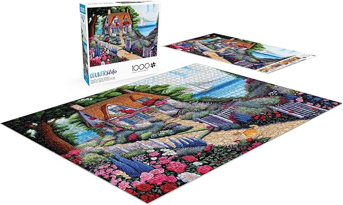 Buffalo Games - Country Life - Joseph Holodook - Seaside Cottage Garden - 1000 Piece Jigsaw Puzzle for Adults -Challenging Puzzle Perfect for Game Nights