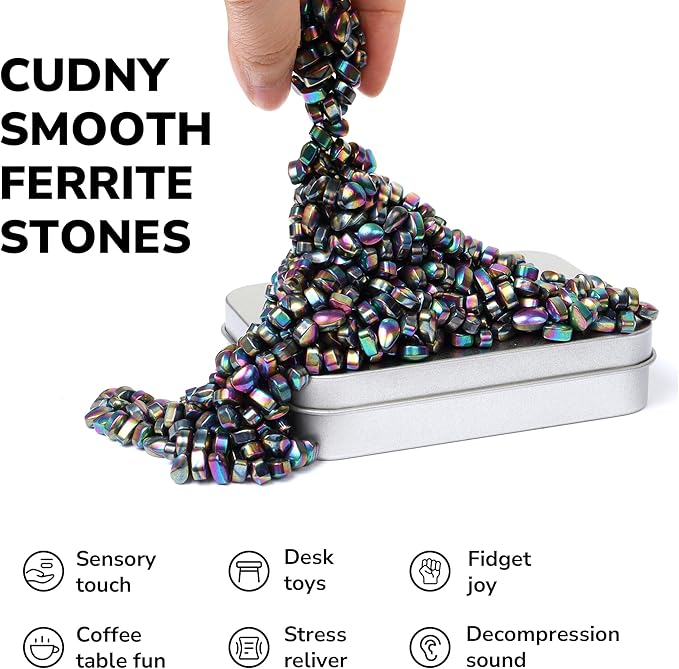 Over 500 Colorful Original Ferrite Stones Desk Fidget Stress Relief for Adults.