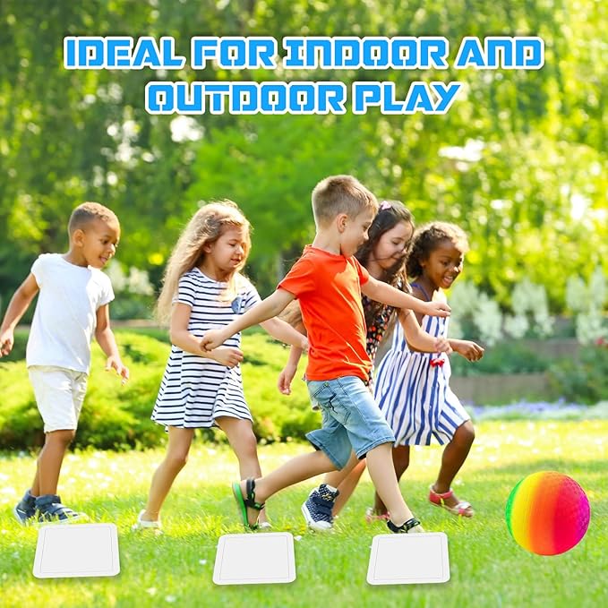 Huaerle 18 Pcs Sports Kickball Set Includes 2 Playground Ball with Air Pump 4 Rubber Throw Down Bases 10 Foul Line Cones and a Flip Scoreboard for Boys Girls Adults Playground School Backyard