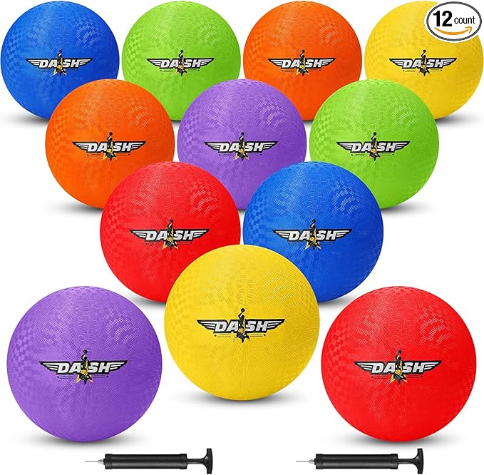 Jerify 8.5 Inches Playground Balls Kickball Bulk, Colorful Inflatable Sports Bouncy Balls, Dodgeball, Kickball for Official Play, and Fun Indoor and Outdoor Toys and Gift