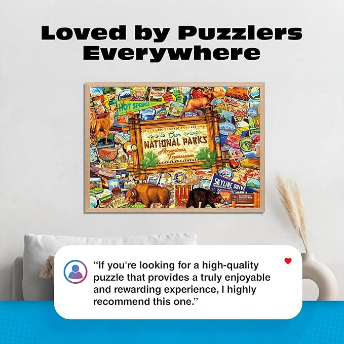 Buffalo Games Jigsaw Puzzle – Our National Parks Collage by Kate Ward Thacker – 2000-Piece Puzzle for Adults, Includes Poster, Made in USA