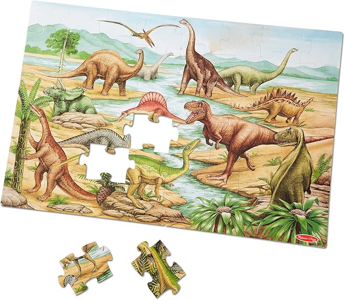 Melissa & Doug Dinosaurs Floor Puzzle - 48 Pieces (2 Feet x 3 Feet Assembled) - FSC Certified