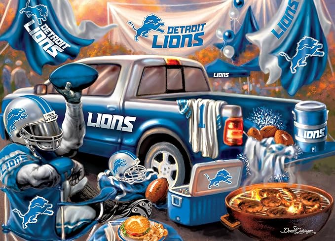 Masterpieces 1000 Piece Jigsaw Puzzle for Adults - NFL Detroit Lions Gameday - 19.25"x26.75"