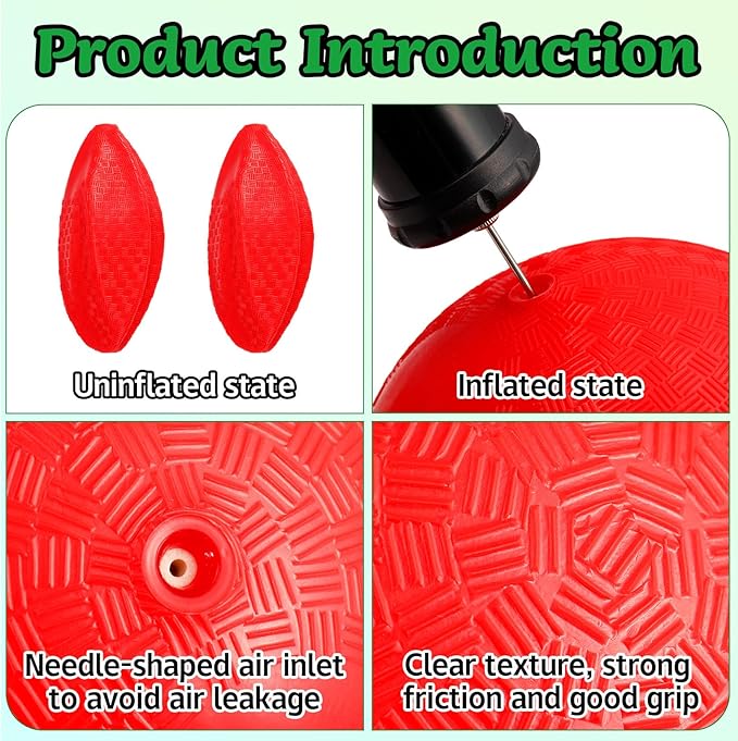 24 Pcs Playground Balls,6 Inch Inflatable Dodge Balls,Sport Bouncy Balls with a Hand Pump,Dodgeball Balls for Indoors Outdoors Ball Games,Gym,School,Camps,Picnic
