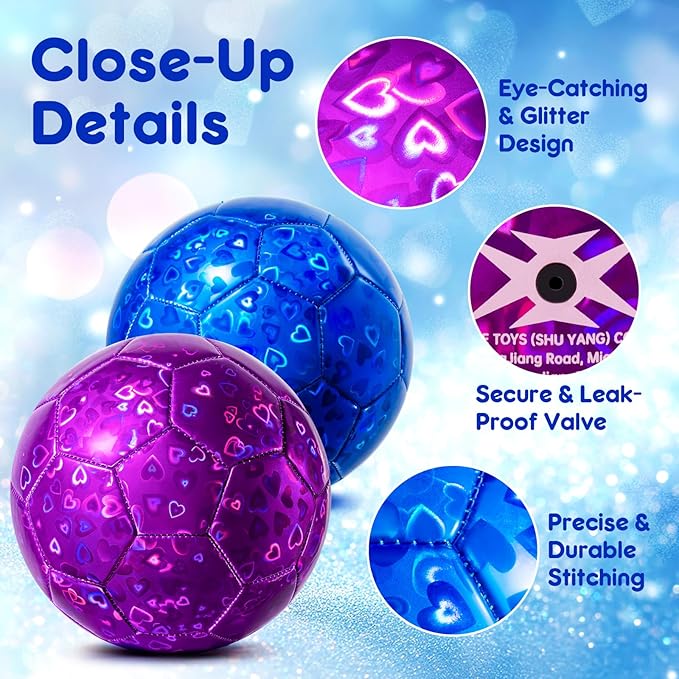 Toddler Soccer Ball Size 2 Size 3 - Small Soft Kids Ball 2 Pack for Ages 1-5 3-8 - Cartoon Sports Toy Boys Girls - Easter Basket Stuffers for Toddlers Kids - Soccer Gift for Indoor Outdoor Games